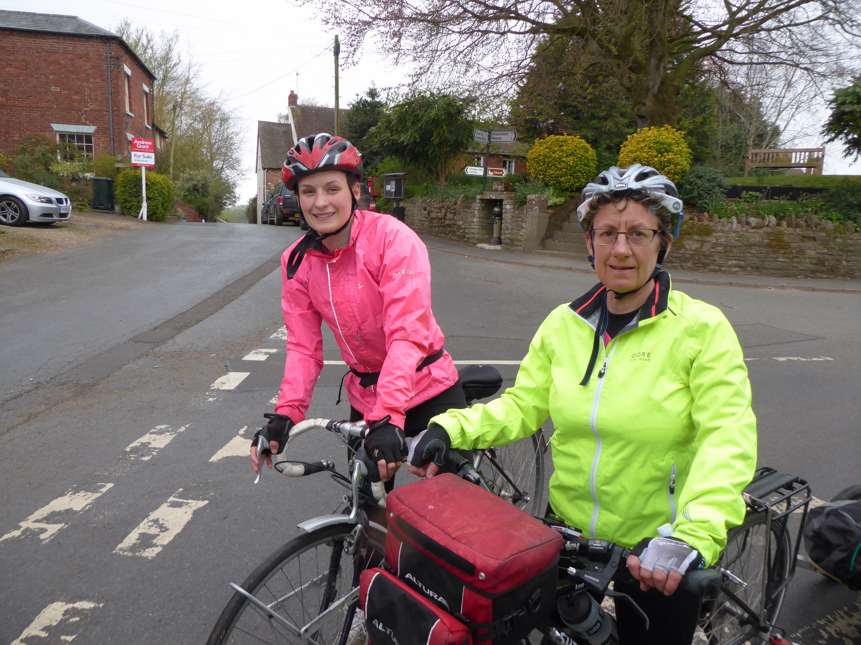 Bernie with Becky on a cold training ride